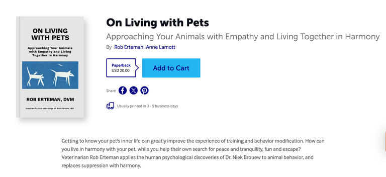 Newly published book on applying Psychomotor to pets, by Rob Erteman, DVM